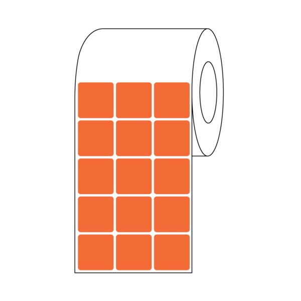 Xylene Resistant Slide Label, 7/8" x 7/8", 3 Across Orange